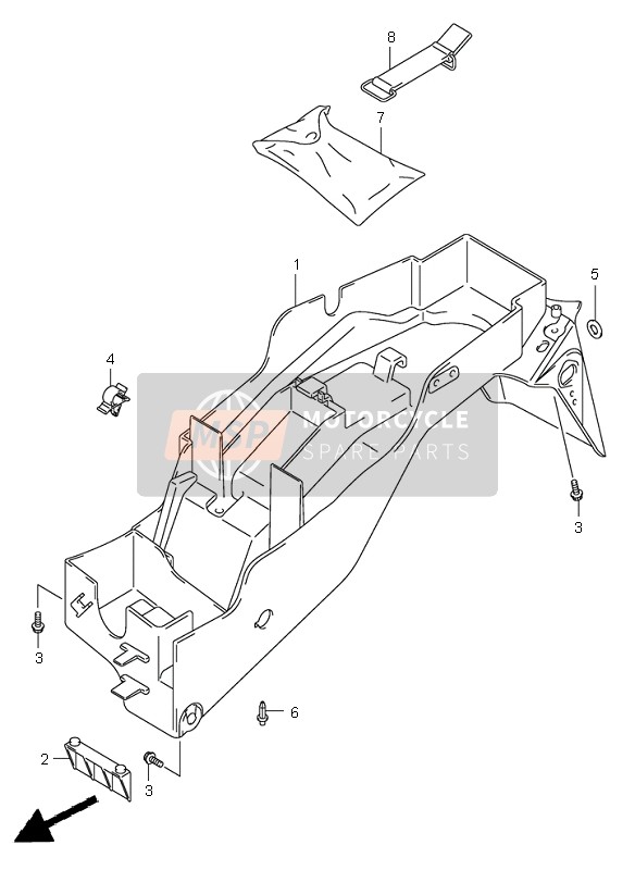 Suzuki GSX-R750 2000 Guardabarros trasero para un 2000 Suzuki GSX-R750