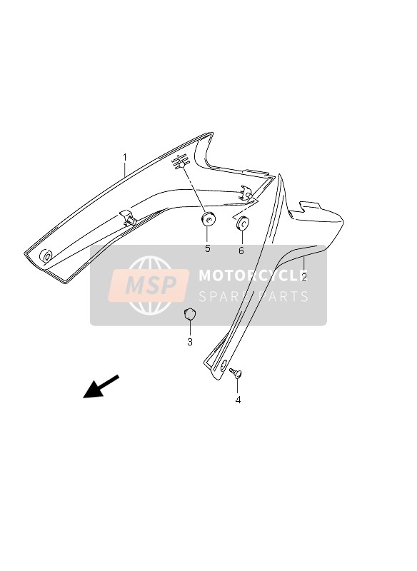 Suzuki DL650 V-STROM 2004 Couverture de cadre pour un 2004 Suzuki DL650 V-STROM