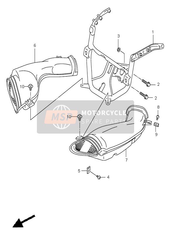 Suzuki GSX-R750 2000 Piezas de instalación del cuerpo del carenado para un 2000 Suzuki GSX-R750