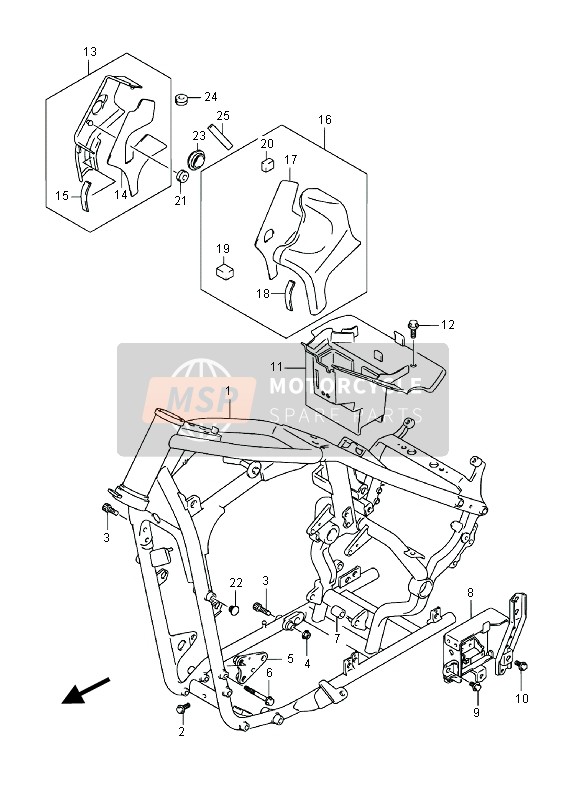 Suzuki VL800(C)(T) INTRUDER 2014 Frame for a 2014 Suzuki VL800(C)(T) INTRUDER