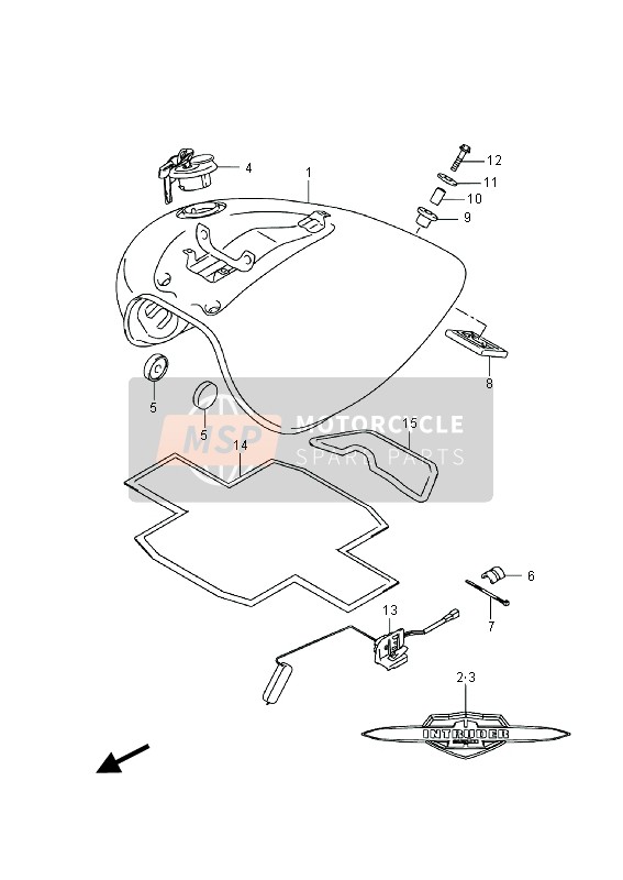 Suzuki VL800(C)(T) INTRUDER 2014 Fuel Tank (VL800 E19) for a 2014 Suzuki VL800(C)(T) INTRUDER