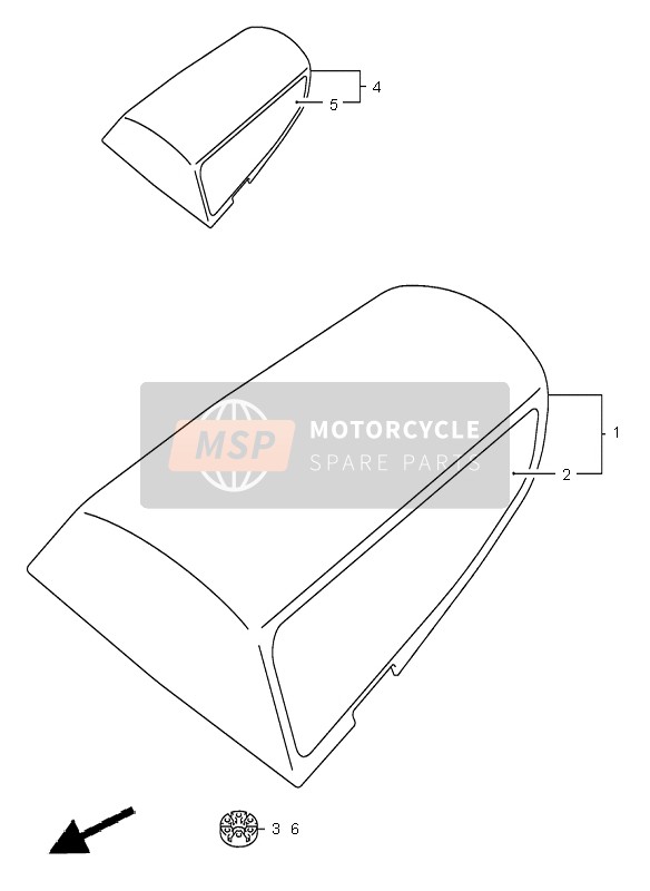 4550035F00019, Box Assy, Seat Tail  (Black), Suzuki, 0