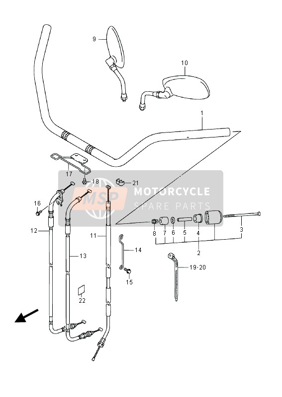 Suzuki VL800(C)(T) INTRUDER 2014 Handlebar for a 2014 Suzuki VL800(C)(T) INTRUDER