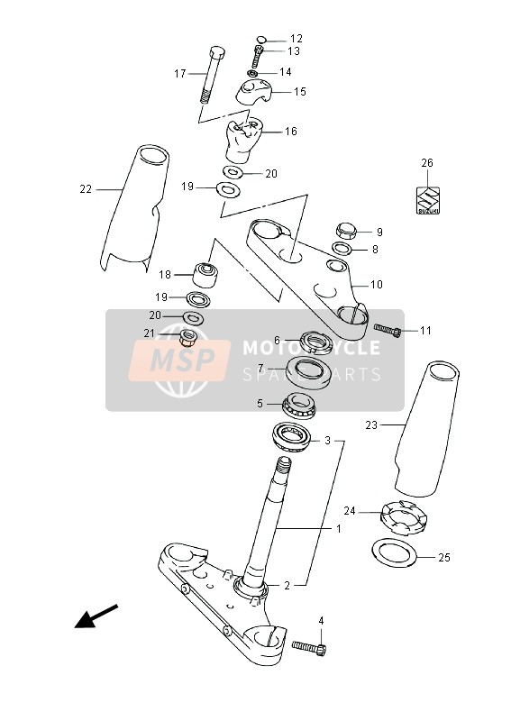 Suzuki VL800(C)(T) INTRUDER 2014 GABELBRÜCKE (VL800CUE E19) für ein 2014 Suzuki VL800(C)(T) INTRUDER