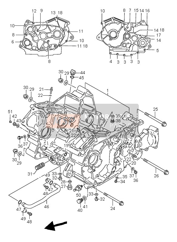 Suzuki VS800 INTRUDER 1998 Carter per un 1998 Suzuki VS800 INTRUDER