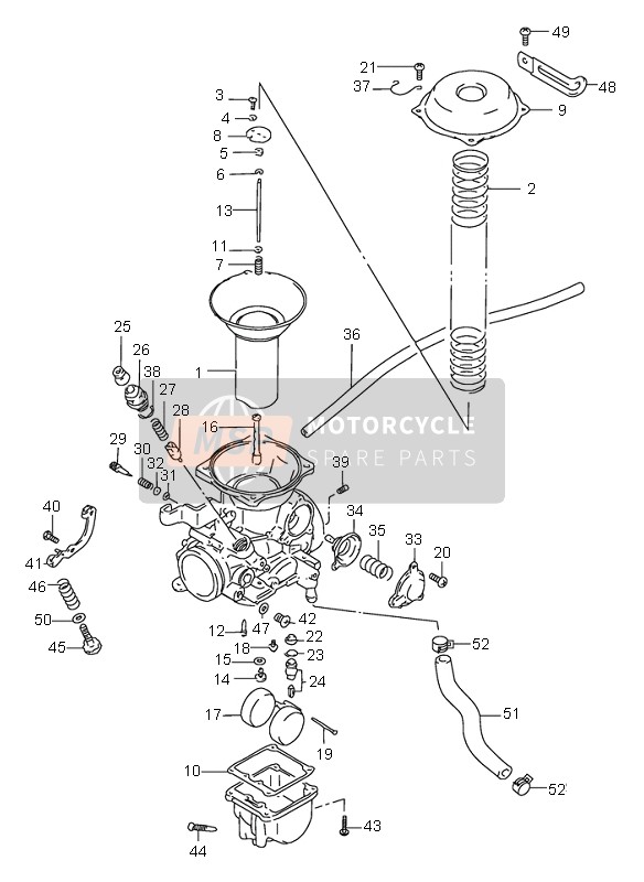 Suzuki VS800 INTRUDER 1998 Carburettor (Rear) for a 1998 Suzuki VS800 INTRUDER