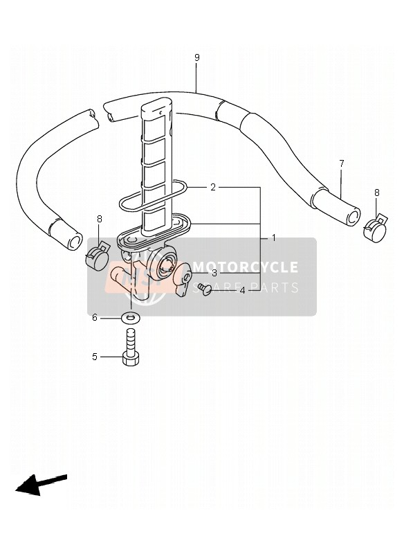 Suzuki VS800 INTRUDER 1998 Robinet de carburant pour un 1998 Suzuki VS800 INTRUDER