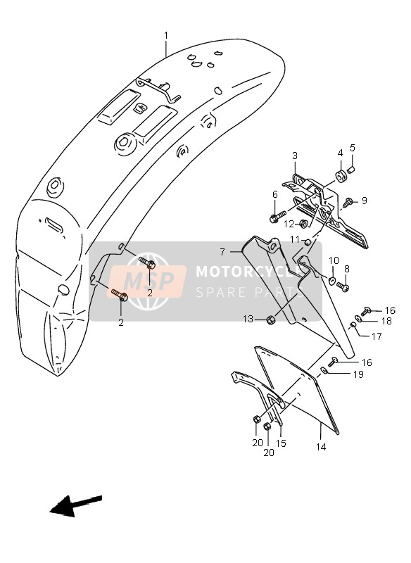 Suzuki VS800 INTRUDER 1998 Rear Fender for a 1998 Suzuki VS800 INTRUDER