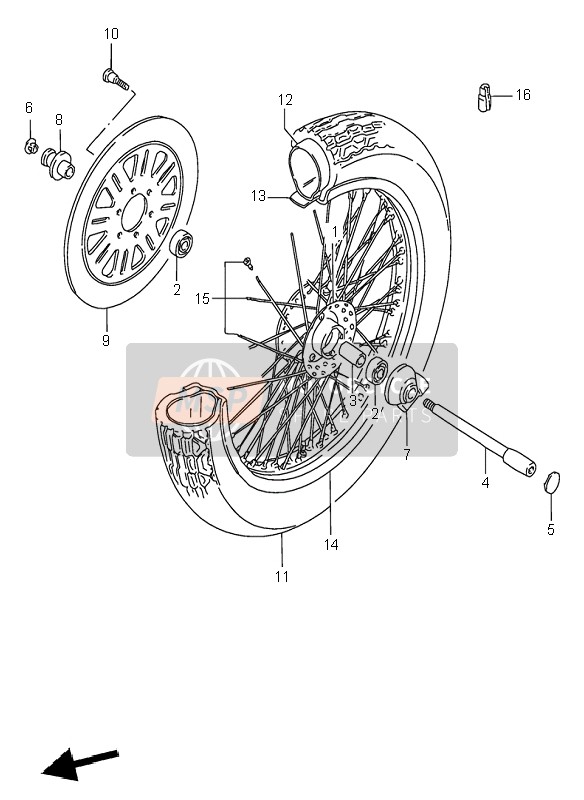 Suzuki VS600 INTRUDER 1997 Front Wheel for a 1997 Suzuki VS600 INTRUDER