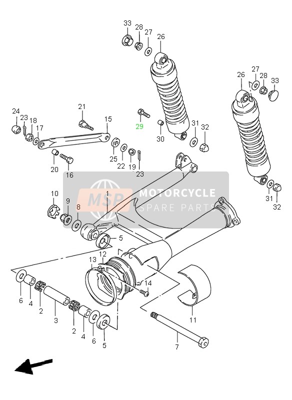 Suzuki VS800 INTRUDER 1998 Rear Swing Arm for a 1998 Suzuki VS800 INTRUDER