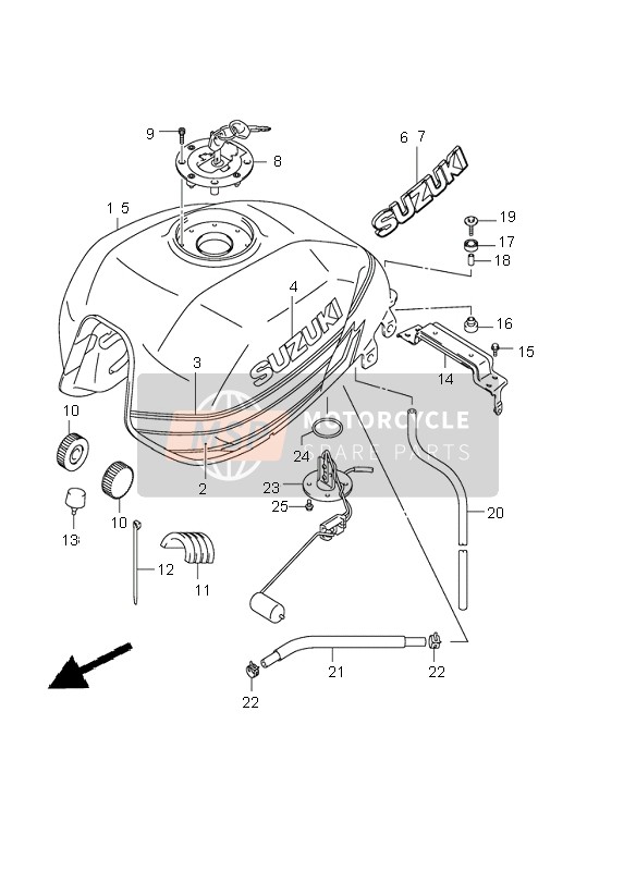 Suzuki GSX1400 2002 Fuel Tank for a 2002 Suzuki GSX1400