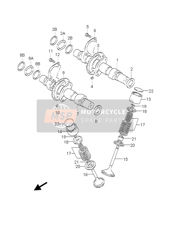 Suzuki GS500(E)(F) 2004 Albero A Camme & Valvola per un 2004 Suzuki GS500(E)(F)