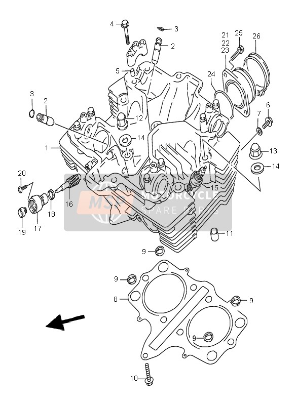 Suzuki GS500E 1995 Cylinder Head for a 1995 Suzuki GS500E