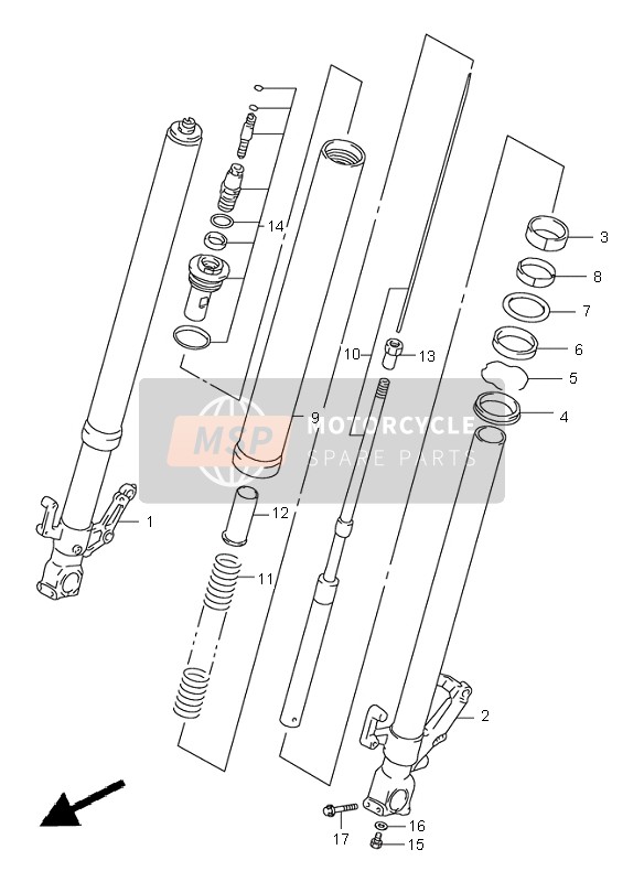 Suzuki TL1000S 2000 Front Damper for a 2000 Suzuki TL1000S