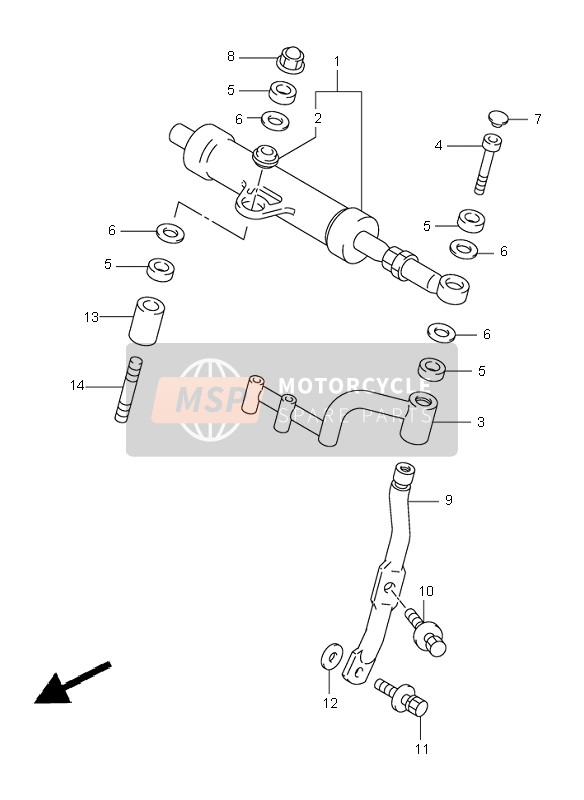 Suzuki TL1000S 2000 Steering Damper for a 2000 Suzuki TL1000S