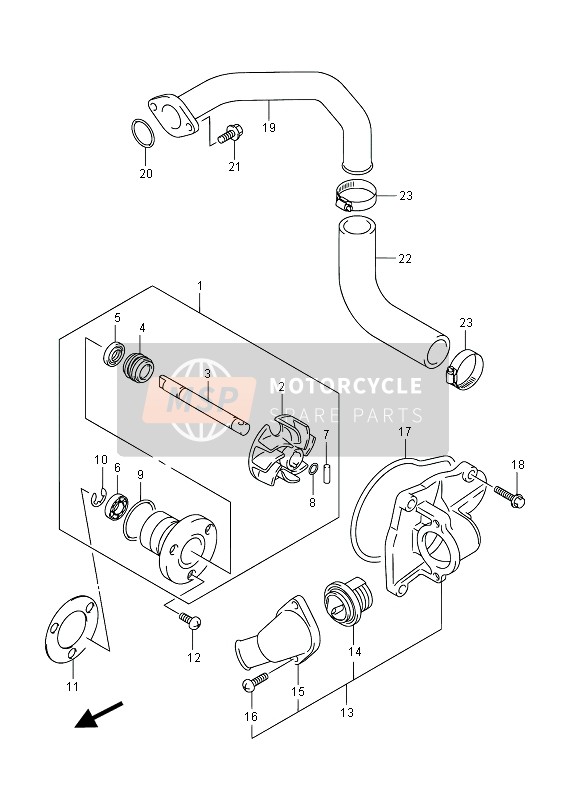 Suzuki VL800B INTRUDER 2014 WASSERPUMPE für ein 2014 Suzuki VL800B INTRUDER