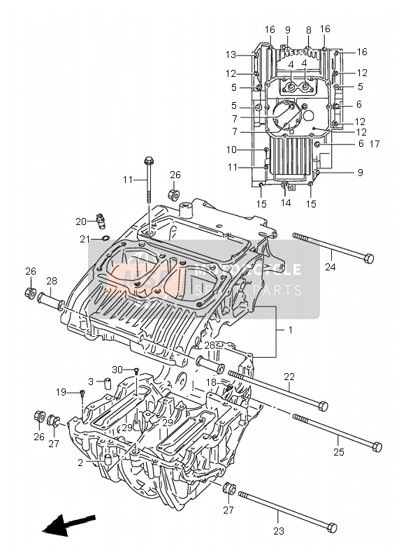 Suzuki GS500E 1995 Crankcase for a 1995 Suzuki GS500E