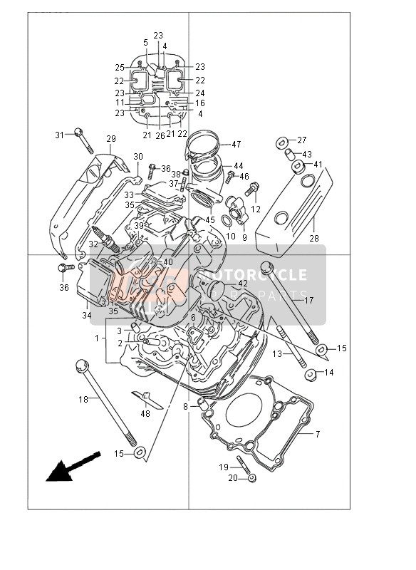 Suzuki VZ800 MARAUDER 2000 Front Cylinder Head for a 2000 Suzuki VZ800 MARAUDER