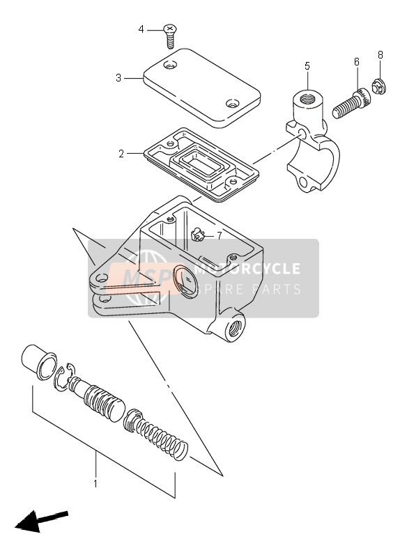 Suzuki VS800 INTRUDER 1997 Front Master Cylinder for a 1997 Suzuki VS800 INTRUDER