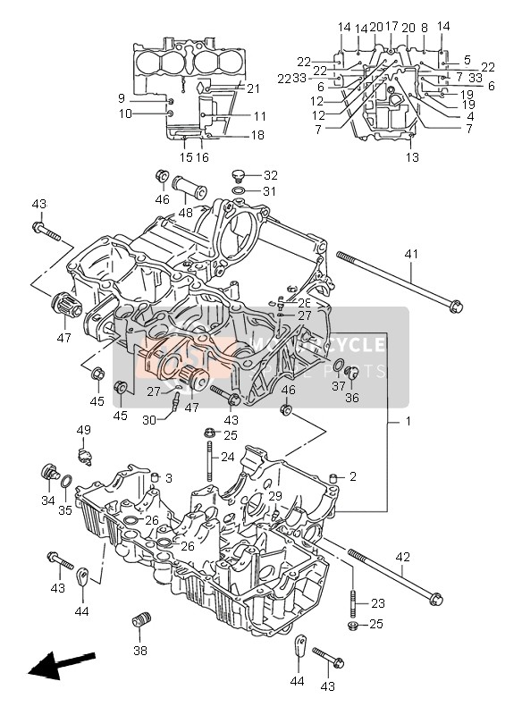 Suzuki GSF600S BANDIT 1996 Crankcase for a 1996 Suzuki GSF600S BANDIT