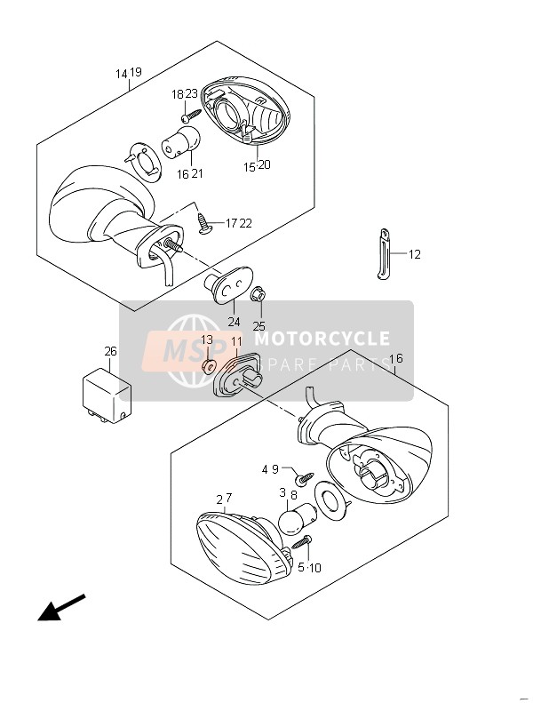 Indicatore di direzione lampada (GSF650SA)