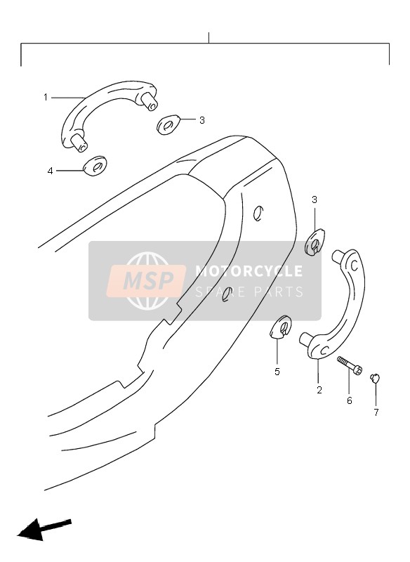 4622126E00019, Handle, Pillion Rider Lh   (Black), Suzuki, 0