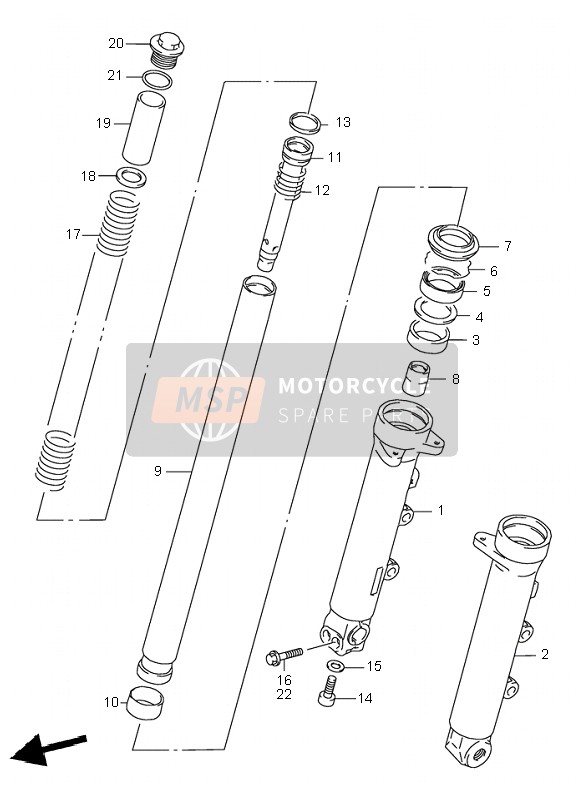 Suzuki GSF600S BANDIT 1996 Front Damper for a 1996 Suzuki GSF600S BANDIT