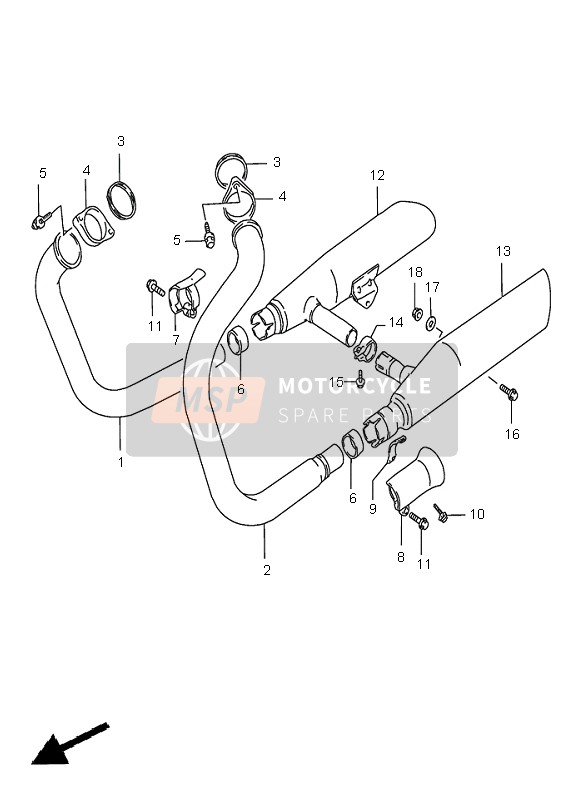 Suzuki VS1400 INTRUDER 1997 Muffler for a 1997 Suzuki VS1400 INTRUDER