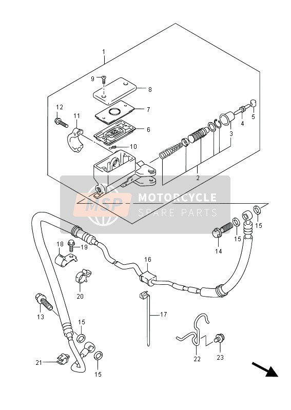 Suzuki GSF650(S)(A)(SA) BANDIT 2012 Maître-cylindre d'embrayage (GSF650SUA) pour un 2012 Suzuki GSF650(S)(A)(SA) BANDIT