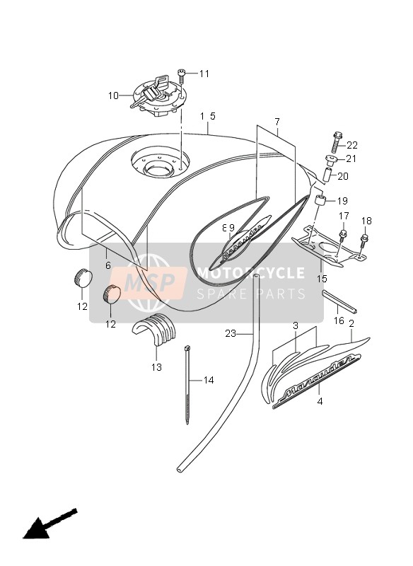 4455048E01, Bracket, Fuel Tank Rear, Suzuki, 2