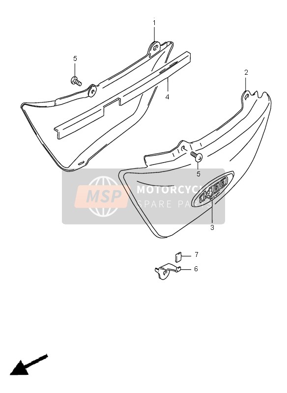 Suzuki VS1400 INTRUDER 1997 Frame Cover for a 1997 Suzuki VS1400 INTRUDER