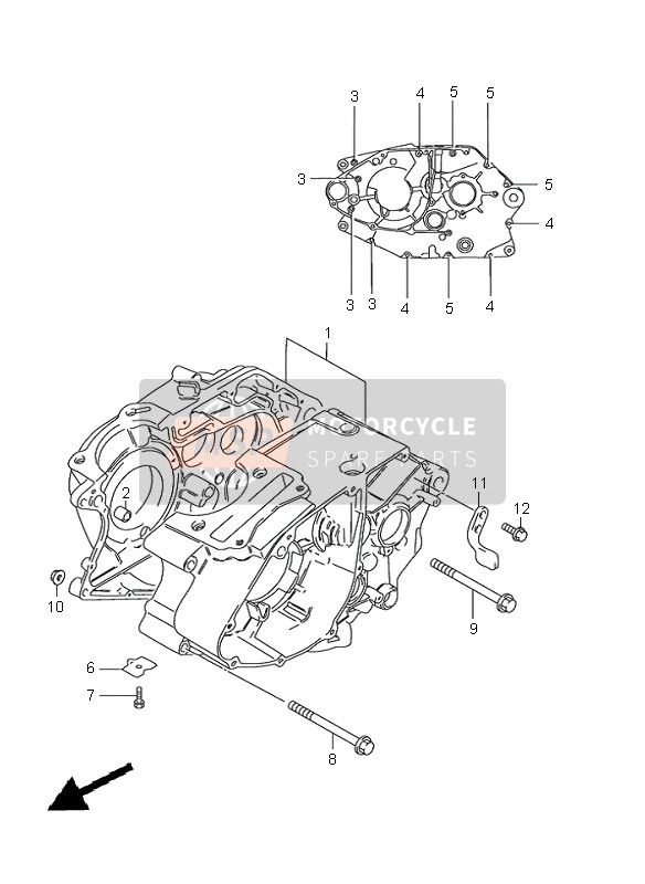 Suzuki GN125E 1998 Crankcase for a 1998 Suzuki GN125E