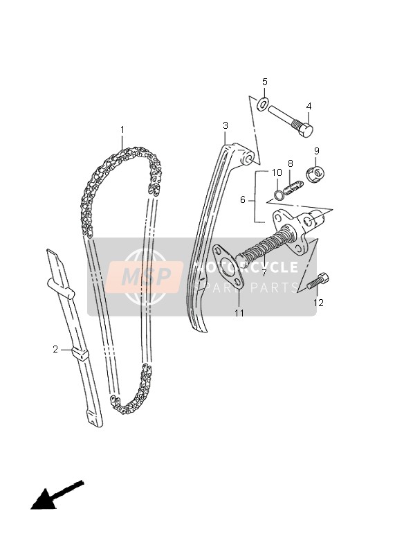 Suzuki GN125E 1998 Cam Chain for a 1998 Suzuki GN125E