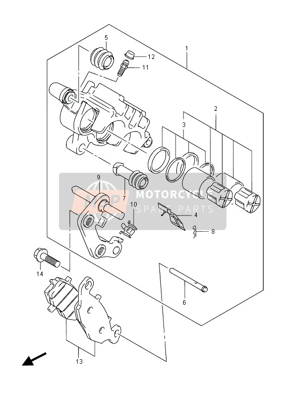 Suzuki VL800B INTRUDER 2014 Front Caliper for a 2014 Suzuki VL800B INTRUDER