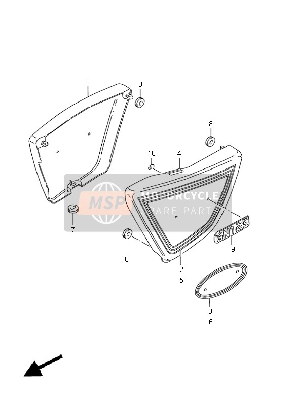 Suzuki GN125E 1998 Frame Cover for a 1998 Suzuki GN125E