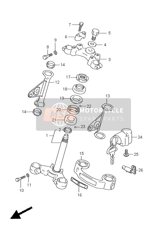 Suzuki GN125E 1998 Steering Stem for a 1998 Suzuki GN125E