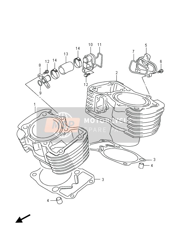 Suzuki VZ800 INTRUDER 2014 Cylinder for a 2014 Suzuki VZ800 INTRUDER