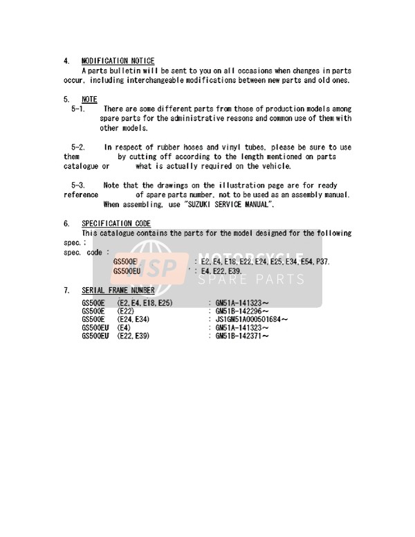 Suzuki GS500E 1998 Preface 1 for a 1998 Suzuki GS500E