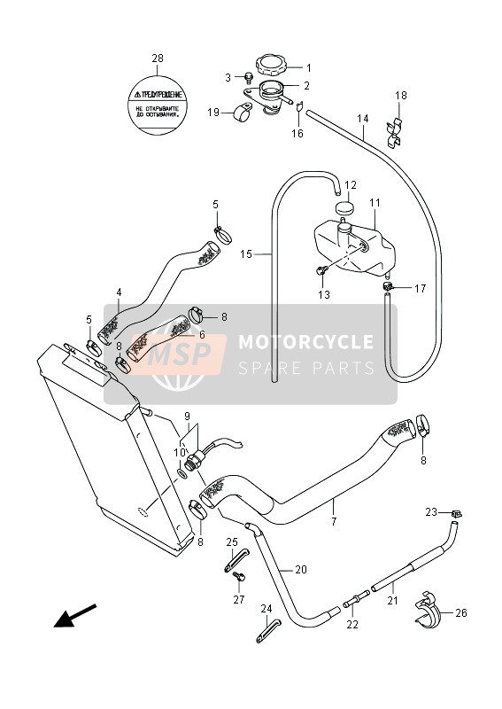 Suzuki VZ800 INTRUDER 2014 KÜHLERSCHLAUCH (VZ800 E19) für ein 2014 Suzuki VZ800 INTRUDER