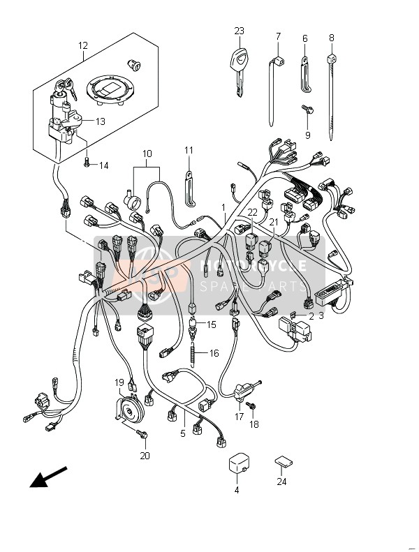 Suzuki GSF650(S)(A)(SA) BANDIT 2011 Wiring Harness (GSF650A) for a 2011 Suzuki GSF650(S)(A)(SA) BANDIT