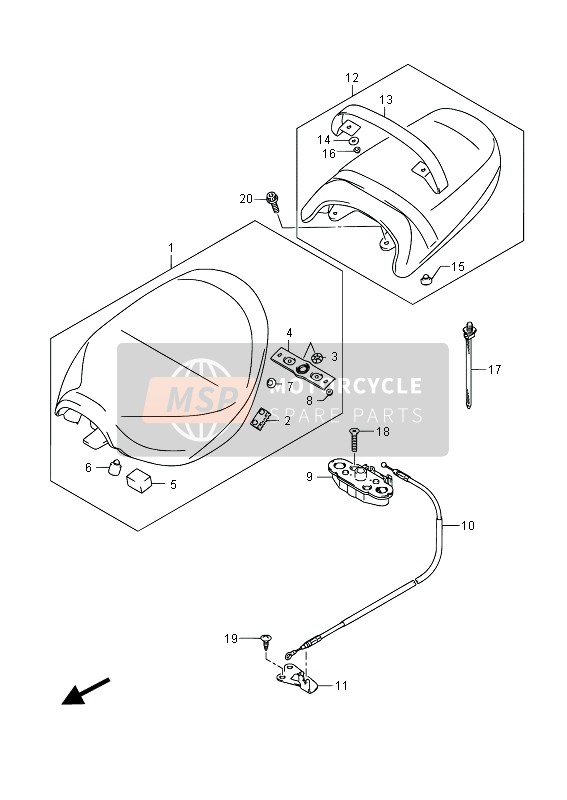 Suzuki VZ800 INTRUDER 2014 SITZ für ein 2014 Suzuki VZ800 INTRUDER