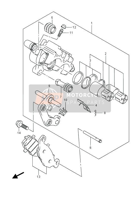 Suzuki VZ800 INTRUDER 2014 Front Caliper for a 2014 Suzuki VZ800 INTRUDER