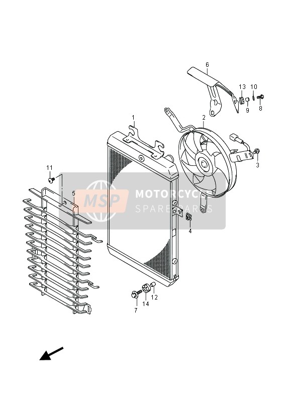 Suzuki VZR1800 (M1800) INTRUDER 2014 Radiateur pour un 2014 Suzuki VZR1800 (M1800) INTRUDER