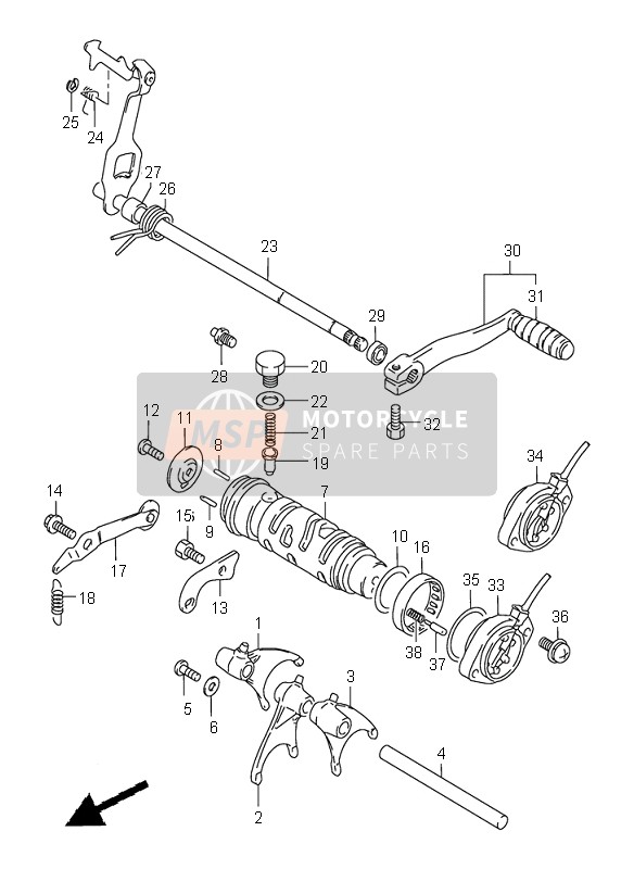 Suzuki GS500(H) 2001 Changement de vitesse pour un 2001 Suzuki GS500(H)