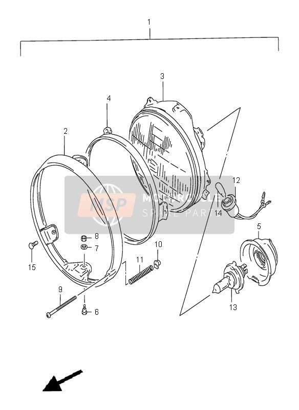 Suzuki GS500(H) 2001 Lampe frontale pour un 2001 Suzuki GS500(H)