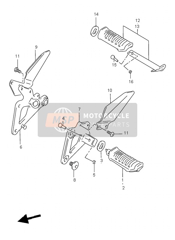 Suzuki GS500(H) 2001 Repose Pieds pour un 2001 Suzuki GS500(H)