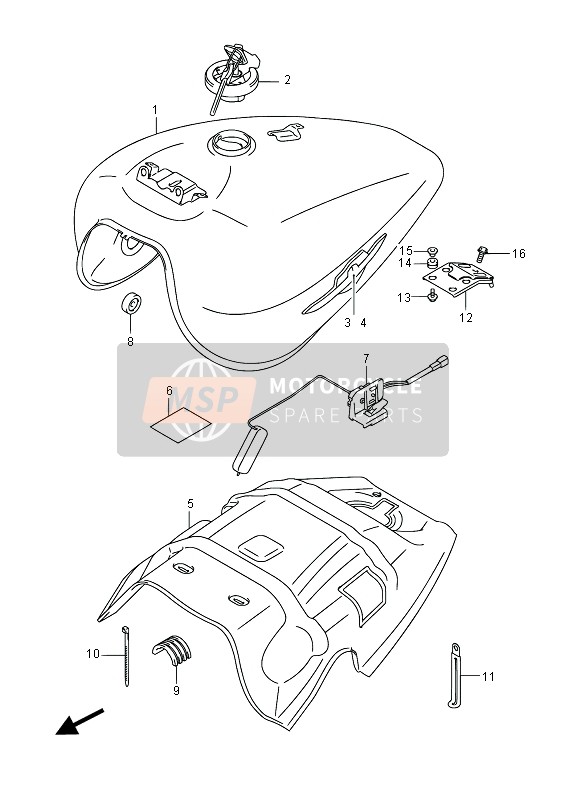 Suzuki VZR1800 (M1800) INTRUDER 2014 Fuel Tank (VZR1800 E19) for a 2014 Suzuki VZR1800 (M1800) INTRUDER