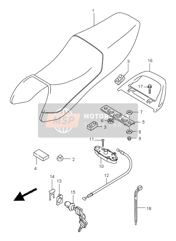 Suzuki GS500(H) 2001 Seat for a 2001 Suzuki GS500(H)