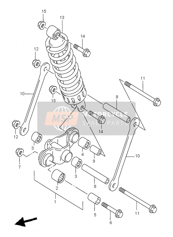 Suzuki GS500(H) 2001 Levier de coussin pour un 2001 Suzuki GS500(H)