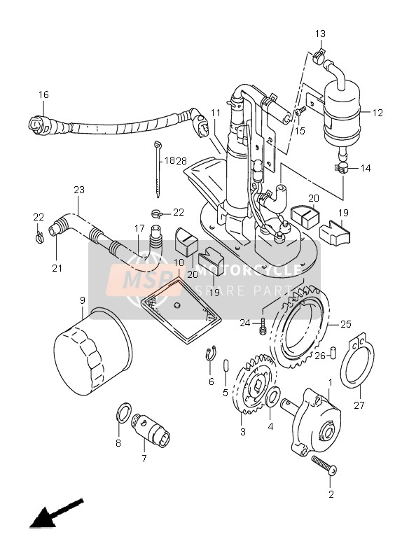 Suzuki TL1000S 1998 Oil Pump & Fuel Pump for a 1998 Suzuki TL1000S